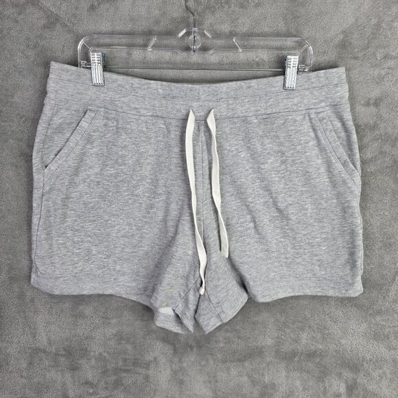 Womens 32 Degrees Cool Heather Gray Shorts Pull On Drawstring 4" Inseam Size L - Picture 2 of 11